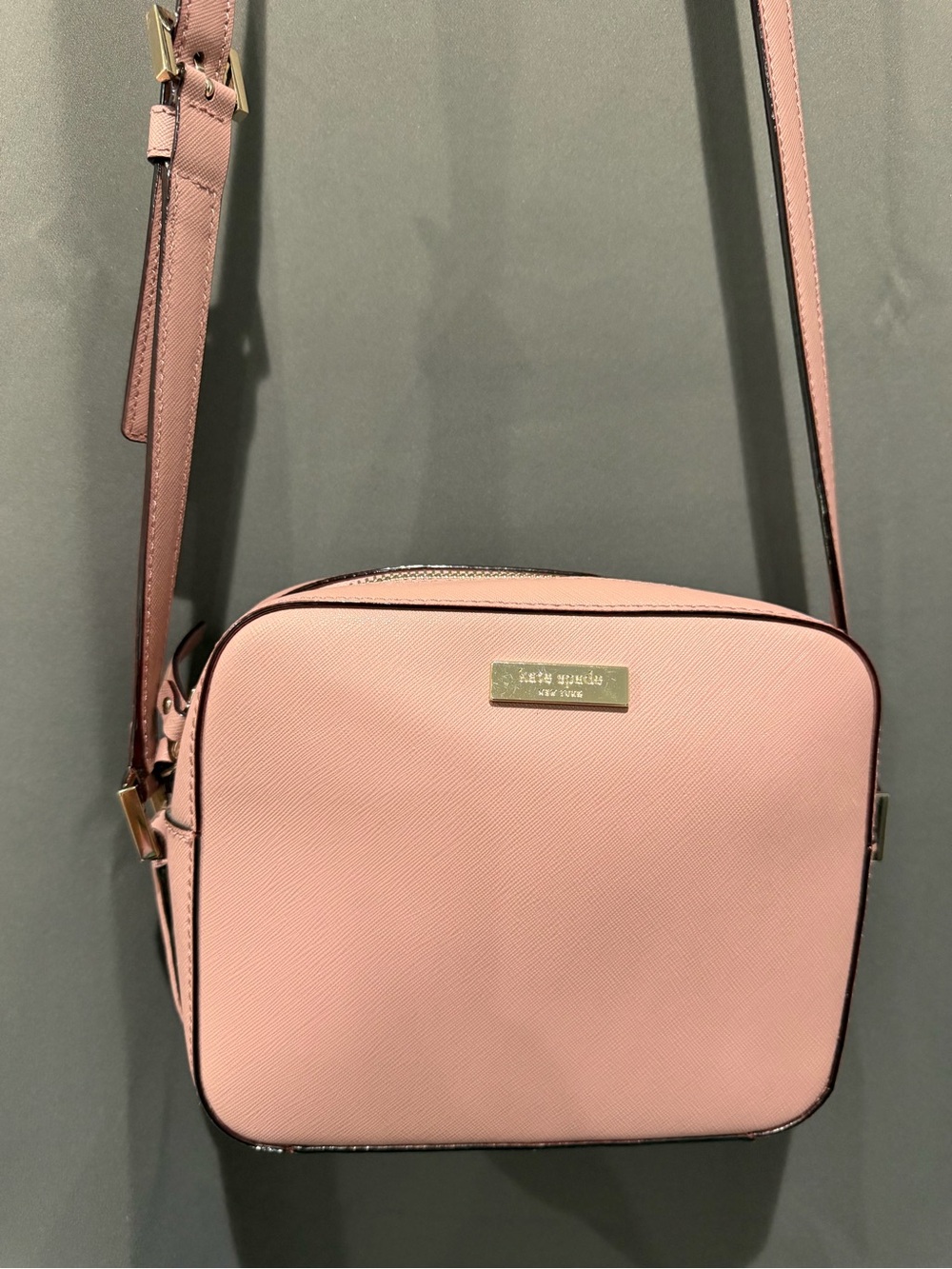 Kate Spade New York Blush Pink Saffiano Leather Crossbody Camera Bag